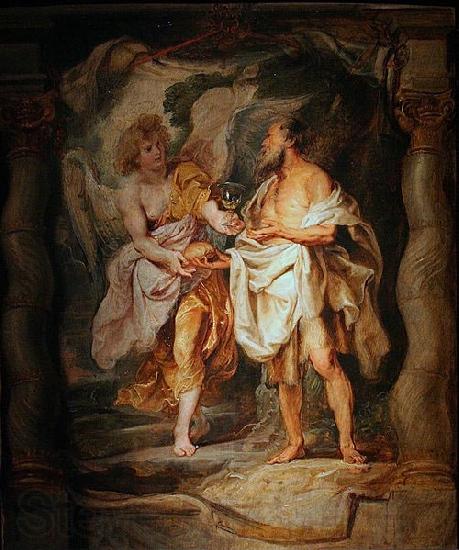 Peter Paul Rubens The Prophet Elijah Receives Bread and Water from an Angel France oil painting art
